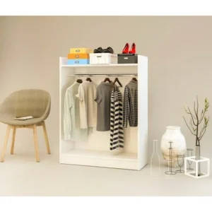 Κρεμάστρα Δαπέδου ArteLibre AADAN Λευκό Μοριοσανίδα/Μέταλλο 93.5x36x120cm - Image 2