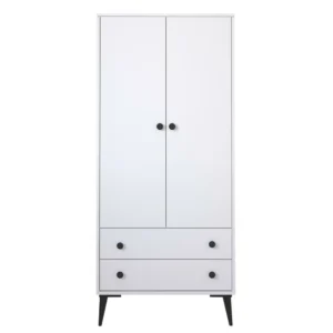 Ντουλάπα Δίφυλλη ArteLibre AMARI Λευκό Μοριοσανίδα 82x48x180cm