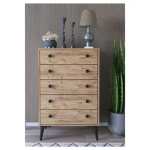 Συρταριέρα ArteLibre AMARI Δρυς Μοριοσανίδα 72x43x114cm - Image 2