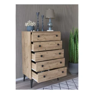 Συρταριέρα ArteLibre AMARI Δρυς Μοριοσανίδα 72x43x114cm - Image 3