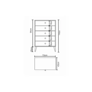 Συρταριέρα ArteLibre AMARI Δρυς Μοριοσανίδα 72x43x114cm - Image 4