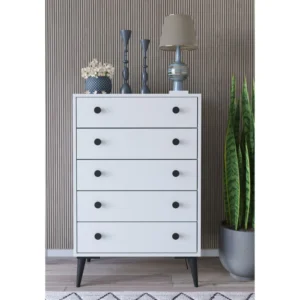 Συρταριέρα ArteLibre AMARI Λευκό Μοριοσανίδα 72x43x114cm - Image 2