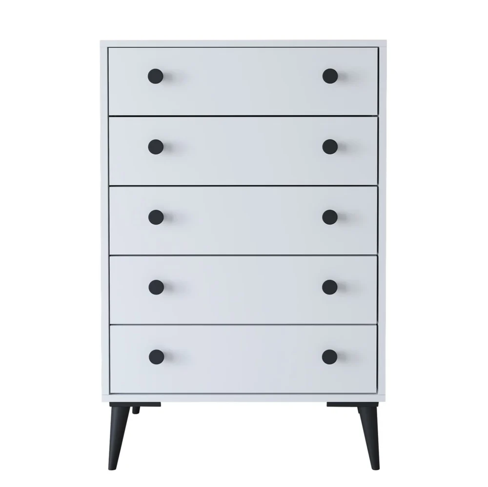 Συρταριέρα ArteLibre AMARI Λευκό Μοριοσανίδα 72x43x114cm