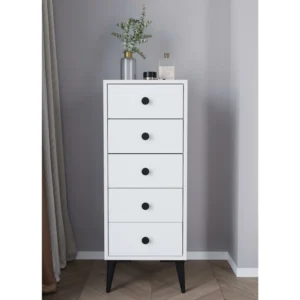 Συρταριέρα ArteLibre AMARI Λευκό Μοριοσανίδα 43x43x114cm - Image 2