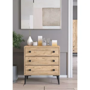 Συρταριέρα ArteLibre AMARI Δρυς Μοριοσανίδα 72x43x79cm - Image 2