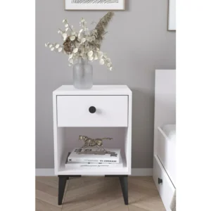 Κομοδίνο ArteLibre AMARI Λευκό Μοριοσανίδα 43x43x67.5cm - Image 3