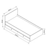 Κρεβάτι Μονό ArteLibre AMARI Δρυς Μοριοσανίδα 195x98cm - Image 2