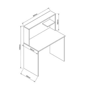 Γραφείο Με Ράφια ArteLibre DIALLO Δρυς Μοριοσανίδα 150x50x123cm - Image 4