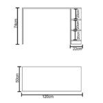 Γραφείο ArteLibre HADIZA Λευκό/Δρυς Μοριοσανίδα 120x50x74cm - Image 4