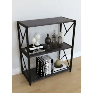 Βιβλιοθήκη ArteLibre JAWARA Μαύρο Μοριοσανίδα/Μέταλλο 70x34x78.5cm - Image 3