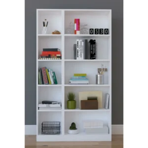 Βιβλιοθήκη ArteLibre ABEBA Λευκό Μοριοσανίδα 93.2x20x169cm - Image 2