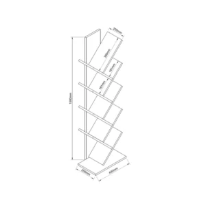 Βιβλιοθήκη ArteLibre AZIZI Ανθρακί Μοριοσανίδα 35x19.5x130cm - Image 3