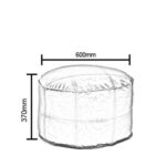 Πουφ ArteLibre AKILA Μαύρο Δέρμα Φ86x39cm - Image 2