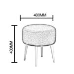 Σκαμπό ArteLibre ADA Houndstooth Ανθρακί Ύφασμα 40x43cm - Image 2