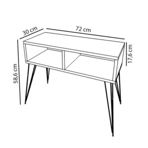 Έπιπλο Τηλεόρασης ArteLibre AMARA Όψη Μαρμάρου/Μαύρο Μοριοσανίδα/Μέταλλο 72x30x58.6cm - Image 3