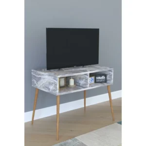 Έπιπλο Τηλεόρασης ArteLibre CHIDINMA Γκρι/Όψη Μαρμάρου Μοριοσανίδα/Ξύλο 72x30x60cm - Image 2