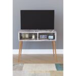 Έπιπλο Τηλεόρασης ArteLibre CHIDINMA Γκρι/Όψη Μαρμάρου Μοριοσανίδα/Ξύλο 72x30x60cm - Image 3