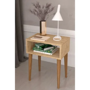 Κομοδίνο ArteLibre GANIRU Δρυς Μοριοσανίδα/Ξύλο 45x30x60cm - Image 2