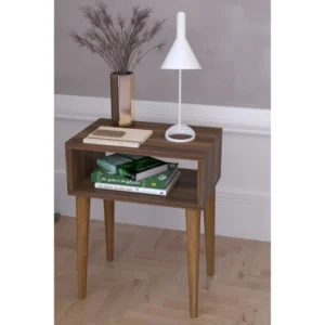 Κομοδίνο ArteLibre GANIRU Καρυδί Μοριοσανίδα/Ξύλο 45x30x60cm - Image 2