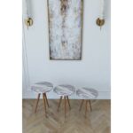 Τραπεζάκι Βοηθητικό ArteLibre BISI Γκρι/Όψη Μαρμάρου Μοριοσανίδα/Ξύλο 33.5x52/33.5x47/33.5x42cm Σετ 3Τμχ - Image 2