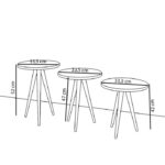 Τραπεζάκι Βοηθητικό ArteLibre BISI Γκρι/Όψη Μαρμάρου Μοριοσανίδα/Ξύλο 33.5x52/33.5x47/33.5x42cm Σετ 3Τμχ - Image 4