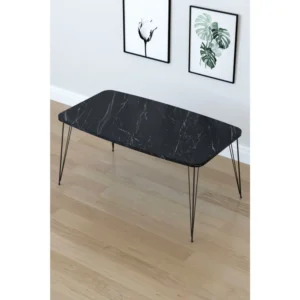 Τραπεζάκι Σαλονιού ArteLibre FEMI Μαύρο Μοριοσανίδα/Μέταλλο 50x90x40cm - Image 2