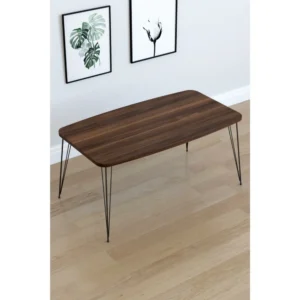 Τραπεζάκι Σαλονιού ArteLibre FEMI Καρυδί Μοριοσανίδα/Μέταλλο 50x90x40cm - Image 2