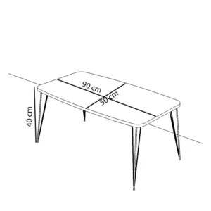 Τραπεζάκι Σαλονιού ArteLibre FEMI Cordoba Μοριοσανίδα/Μέταλλο 50x90x40cm - Image 3