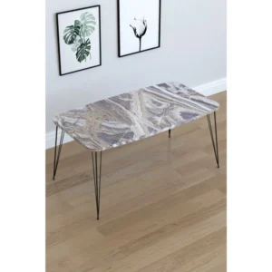 Τραπεζάκι Σαλονιού ArteLibre FEMI Γκρι Μοριοσανίδα/Μέταλλο 50x90x40cm - Image 2