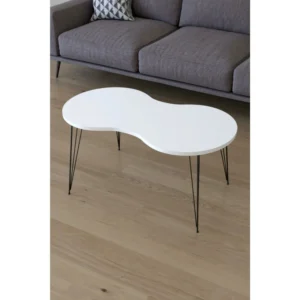 Τραπεζάκι Σαλονιού ArteLibre SADE Λευκό Μοριοσανίδα/Μέταλλο 41x90x40cm - Image 2