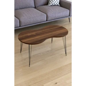 Τραπεζάκι Σαλονιού ArteLibre SADE Καρυδί Μοριοσανίδα/Μέταλλο 41x90x40cm - Image 2