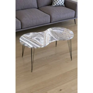 Τραπεζάκι Σαλονιού ArteLibre SADE Γκρι Μοριοσανίδα/Μέταλλο 41x90x40cm - Image 2