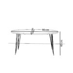 Τραπεζάκι Σαλονιού ArteLibre SEYE Καρυδί Μοριοσανίδα/Μέταλλο 45x90x40cm - Image 3