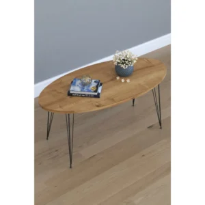 Τραπεζάκι Σαλονιού ArteLibre SEYE Δρυς Μοριοσανίδα/Μέταλλο 45x90x40cm - Image 2