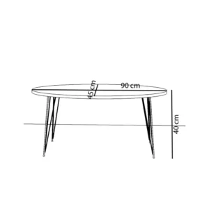 Τραπεζάκι Σαλονιού ArteLibre SEYE Δρυς Μοριοσανίδα/Μέταλλο 45x90x40cm - Image 3