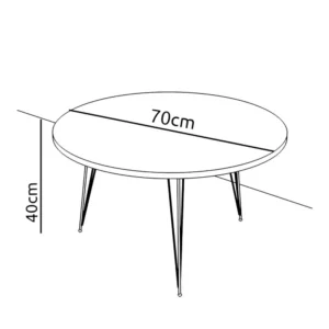 Τραπεζάκι Σαλονιού ArteLibre TAYO Cordoba Μοριοσανίδα/Μέταλλο Φ70x40cm - Image 3