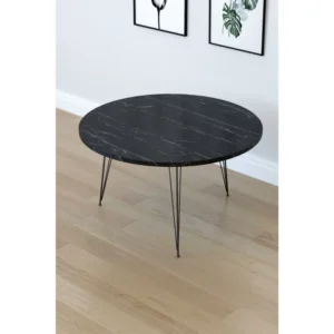 Τραπεζάκι Σαλονιού ArteLibre TAYO Μαύρο Μοριοσανίδα/Μέταλλο Φ70x40cm - Image 2