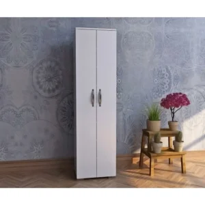 Ντουλάπι ArteLibre JUDELINE Λευκό Μοριοσανίδα 60x32x173.5cm - Image 2