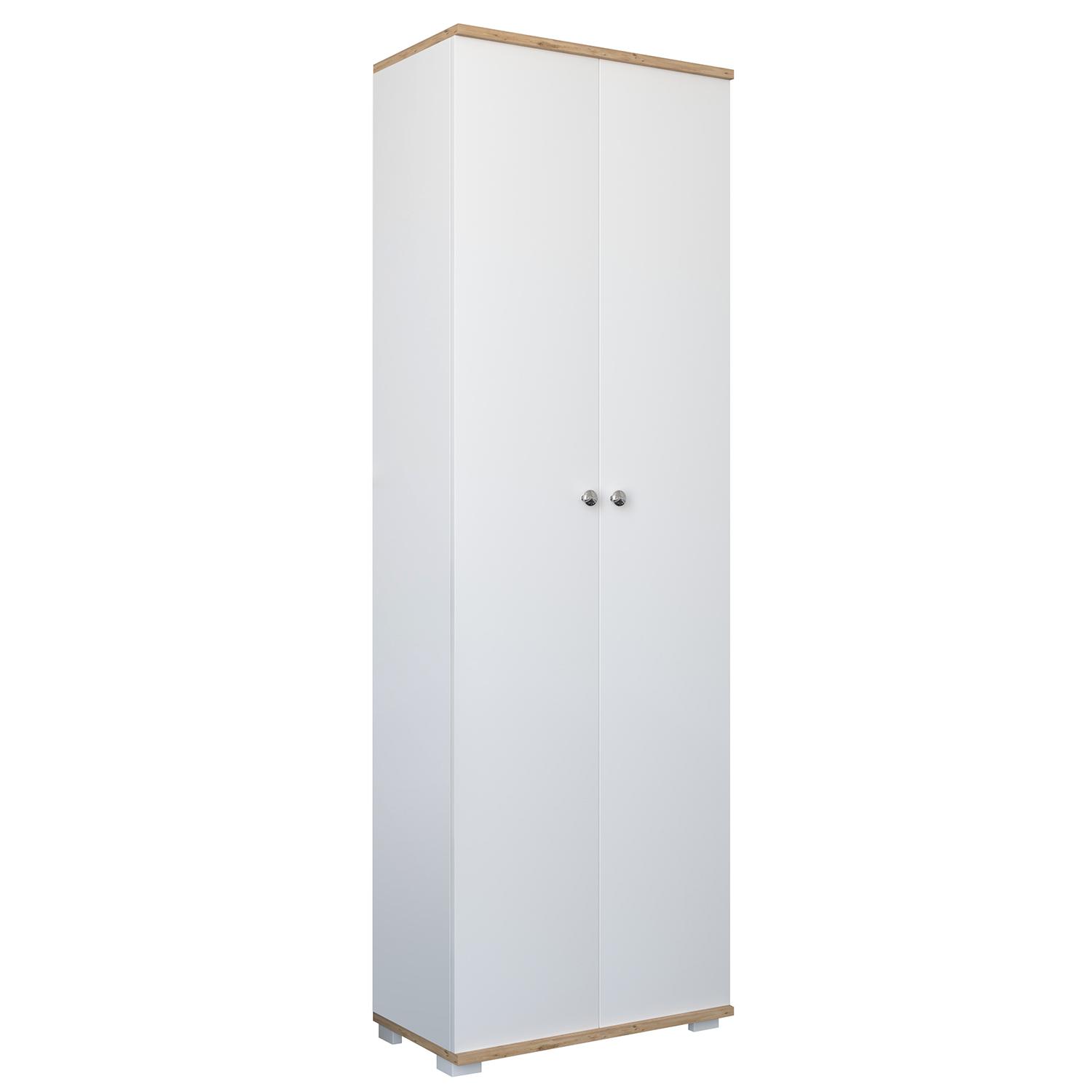 Ντουλάπι ArteLibre ROSELINE Λευκό/Δρυς Μοριοσανίδα 50x30x183cm Ντουλάπι ArteLibre ROSELINE Λευκό/Δρυς Μοριοσανίδα 50x30x183cm