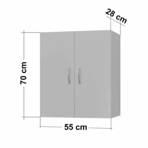 Ντουλάπι Μπάνιου ArteLibre WIDELENE Λευκό Μοριοσανίδα 55x28x70cm - Image 5