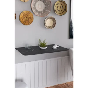 Τραπεζάκι Πτυσσόμενο Τοίχου ArteLibre ANAICA Μαύρο Μοριοσανίδα 90x60cm - Image 4