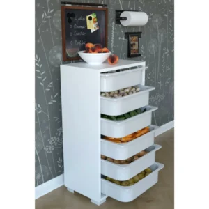 Ντουλάπι ArteLibre Με 6 Θέσεις BANDELE Λευκό Πλαστικό/Μοριοσανίδα 88x45.5x30cm - Image 2