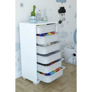 Ντουλάπι ArteLibre Με 6 Θέσεις BANDELE Λευκό Πλαστικό/Μοριοσανίδα 88x45.5x30cm - Image 3