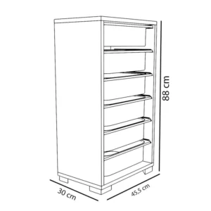 Ντουλάπι ArteLibre Με 6 Θέσεις BANDELE Λευκό Πλαστικό/Μοριοσανίδα 88x45.5x30cm - Image 5