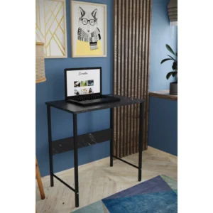 Γραφείο ArteLibre JENSKI Μαύρο/Όψη Μαρμάρου Μέταλλο/Μοριοσανίδα 74x72x45cm - Image 3