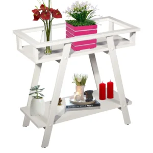 Ραφιέρα Φυτών ArteLibre ALONZA Λευκό MDF/Μοριοσανίδα 67x32x67cm - Image 2