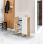 Παπουτσοθήκη ArteLibre RUBY Φυσικό/Λευκό Μοριοσανίδα 81x32x100cm - Image 2