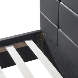 Κρεβάτι ArteLibre ABELIA Μαύρο PU 214.5x170x100cm (Στρώμα 160x200cm) - Image 5