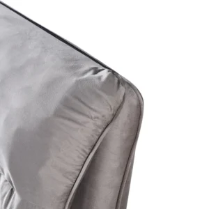 Κρεβάτι Διπλό ArteLibre ACAENA Γκρι Βελούδο 224x182.5x97cm (Στρώμα 160x200cm) - Image 4