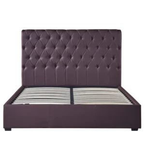 Κρεβάτι ArteLibre ARABIS Καφέ PU 220x160.5x120cm (Στρώμα 150x200cm) - Image 3